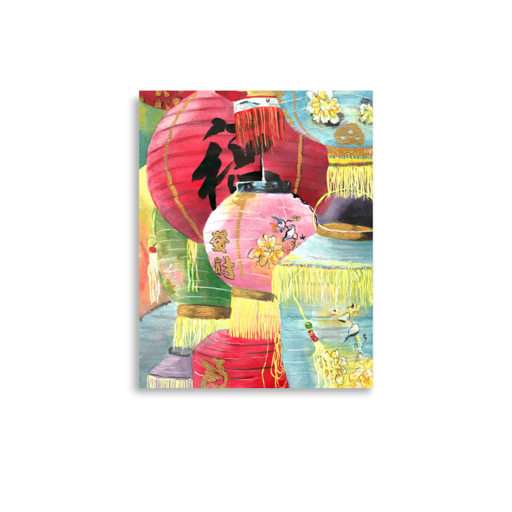 Mid-Autumn Festival Lanterns Watercolor Art Print – Hong Kong