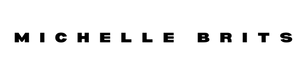The text 'MICHELLE BRITS' is printed in black capital letters on a plain white background.